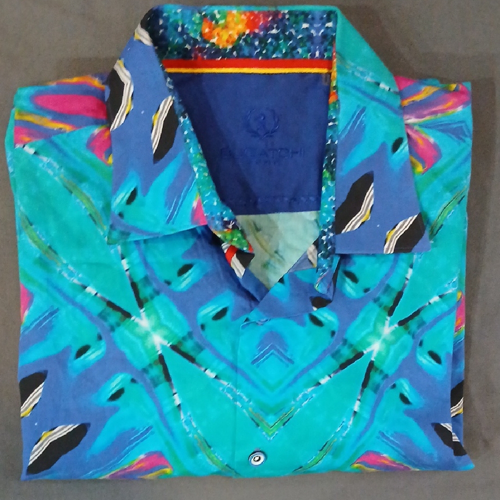 Bugatchi Multicolor Abstract Pattern Shirt - image 5